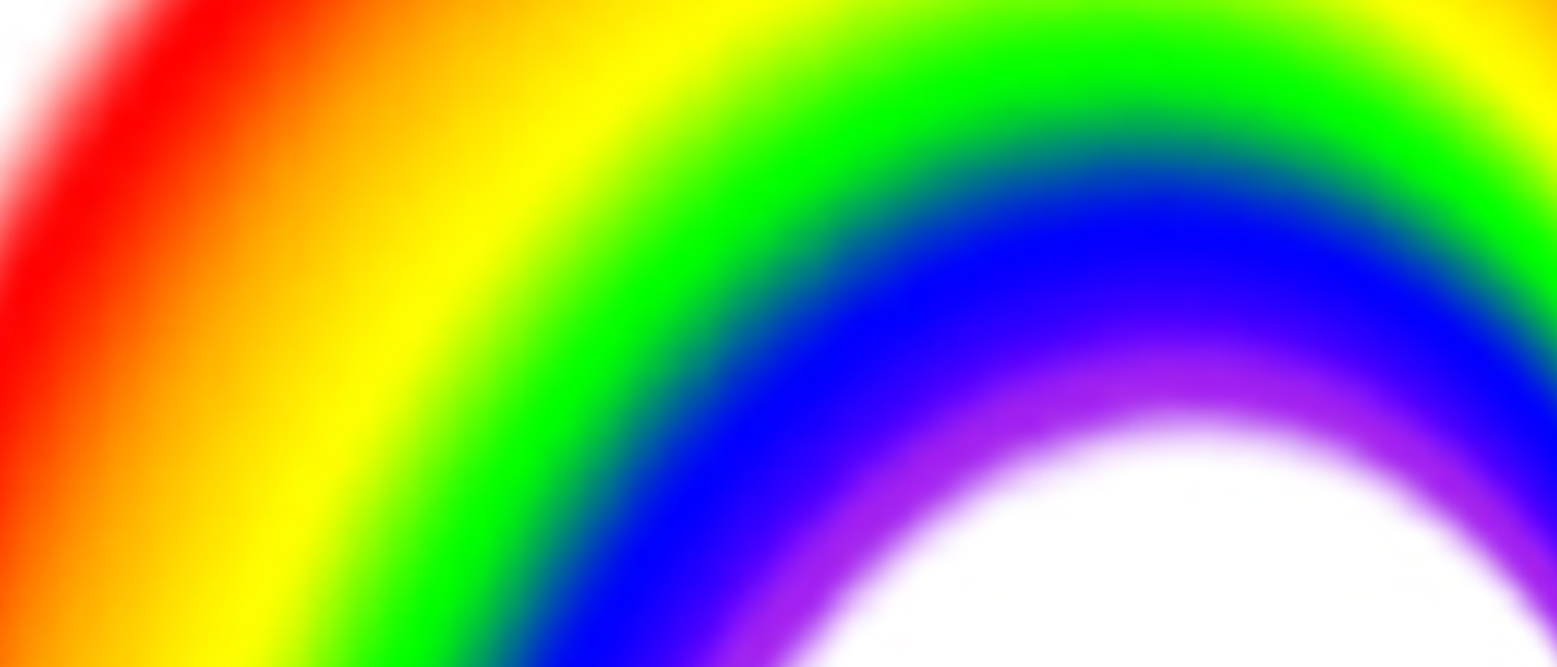 Painbow Header with rainbow gradient against white background
